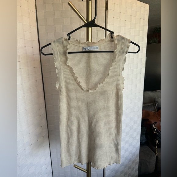 Zara Sheer Ruffle Tank - Picture 2 of 3